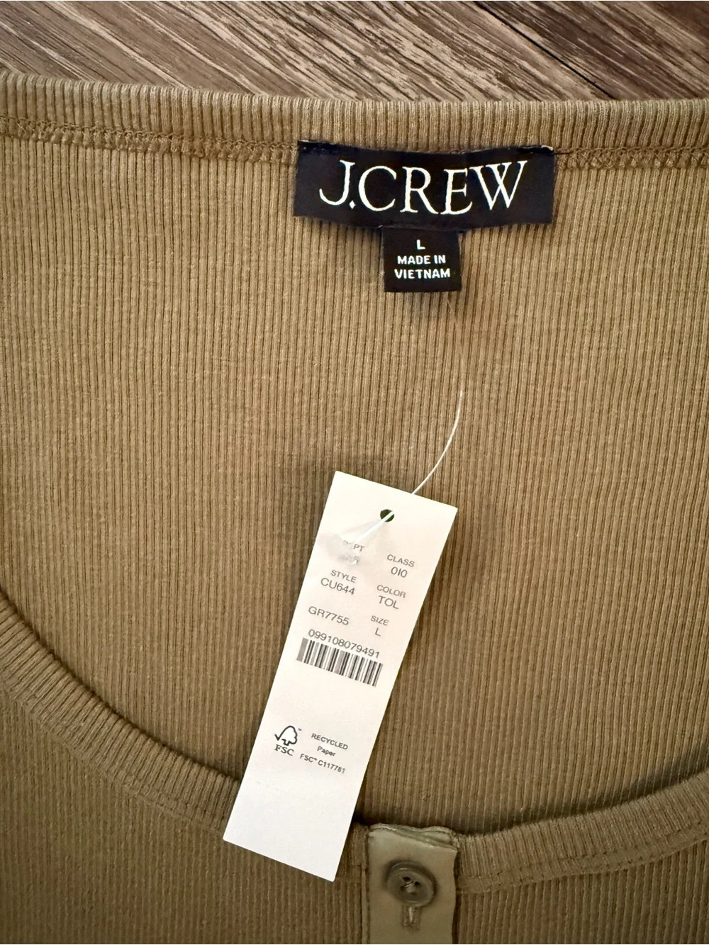 J. Crew Rib Button Up Shirt with Satin Trim New